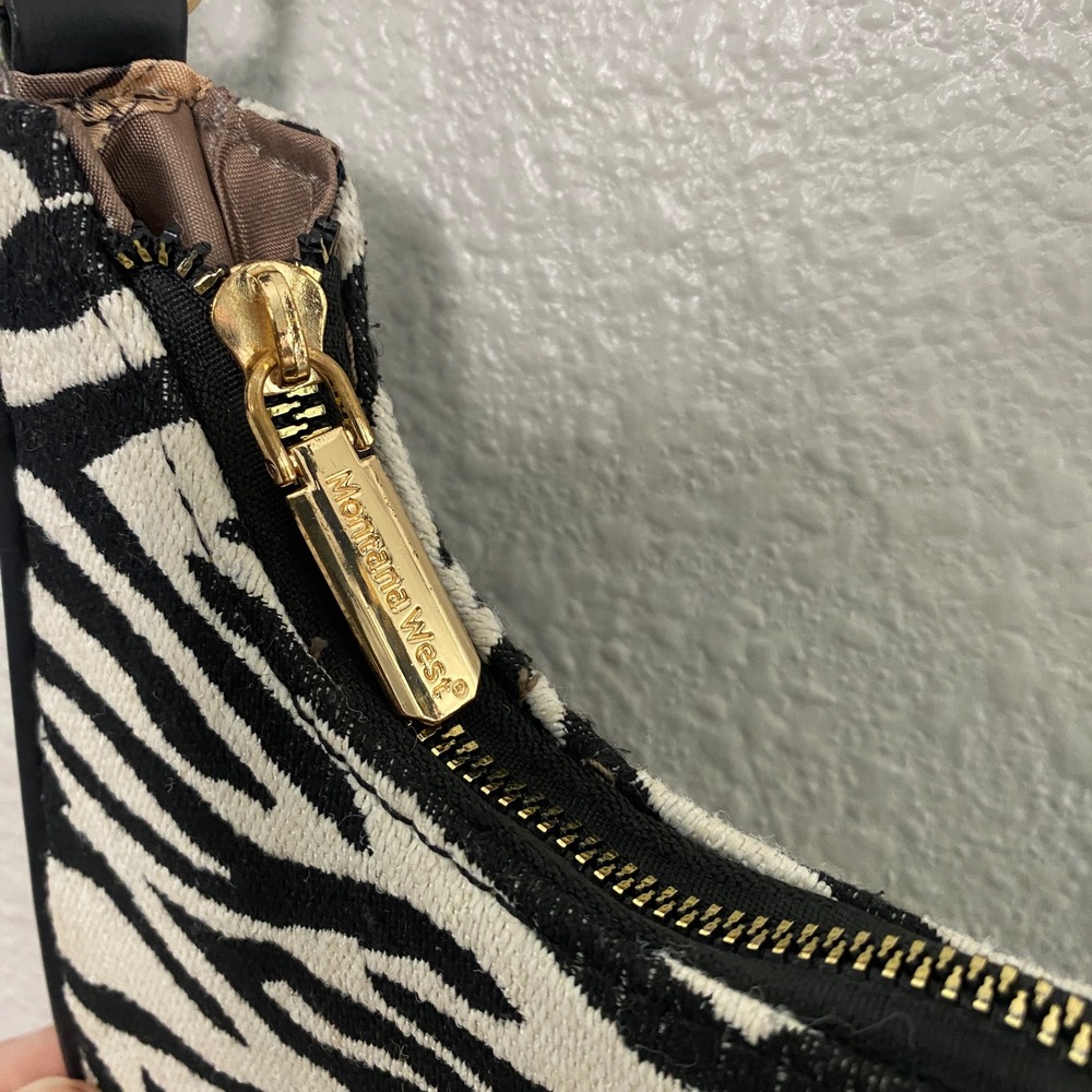 Y2K Zebra Print Crossbody Shoulder Bag 2000s McBling Bratzcore Animal Print Boho - Picture 4 of 8